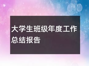 大學(xué)生班級年度工作總結(jié)報告