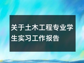關于土木工程專業(yè)學生實習工作報告