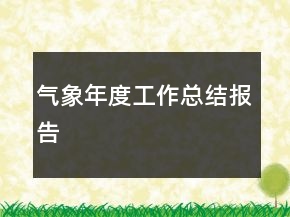 氣象年度工作總結(jié)報告