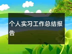 個人實習工作總結(jié)報告