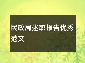 民政局述職報告優(yōu)秀范文