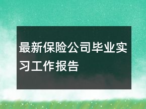 最新保險(xiǎn)公司畢業(yè)實(shí)習(xí)工作報(bào)告