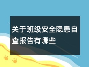 關(guān)于班級(jí)安全隱患自查報(bào)告有哪些