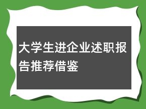 大學生進企業(yè)述職報告推薦借鑒