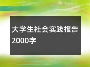 大學(xué)生社會(huì)實(shí)踐報(bào)告2000字