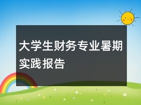大學(xué)生財(cái)務(wù)專業(yè)暑期實(shí)踐報(bào)告