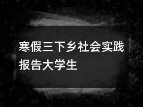 寒假三下鄉(xiāng)社會實踐報告大學生