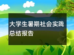大學(xué)生暑期社會(huì)實(shí)踐總結(jié)報(bào)告