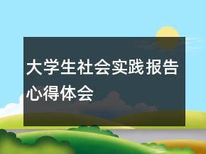 大學生社會實踐報告心得體會