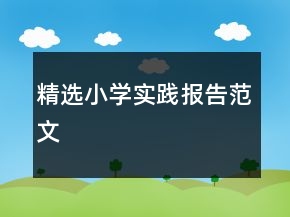 精選小學(xué)實(shí)踐報(bào)告范文