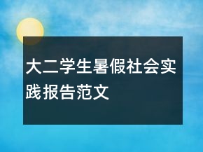 大二學(xué)生暑假社會實(shí)踐報告范文