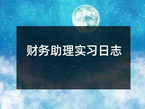 財務(wù)助理實習(xí)日志