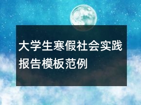 大學(xué)生寒假社會實(shí)踐報告模板范例