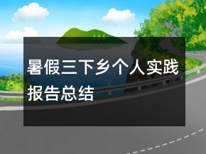 暑假三下鄉(xiāng)個人實踐報告總結(jié)