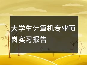 大學(xué)生計(jì)算機(jī)專業(yè)頂崗實(shí)習(xí)報(bào)告