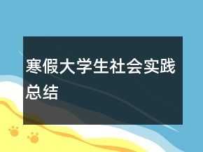 寒假大學(xué)生社會實踐總結(jié)