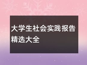 大學生社會實踐報告精選大全