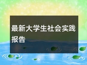 最新大學(xué)生社會實踐報告