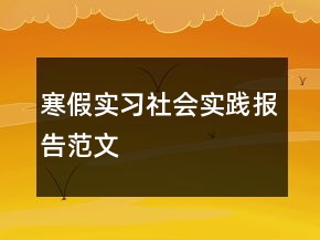寒假實習社會實踐報告范文