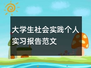 大學(xué)生社會實(shí)踐個(gè)人實(shí)習(xí)報(bào)告范文
