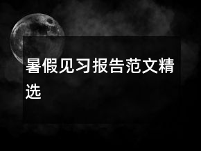 暑假見習(xí)報告范文精選