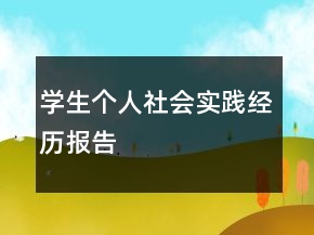 學(xué)生個人社會實踐經(jīng)歷報告