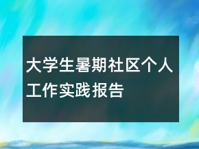 大學(xué)生暑期社區(qū)個人工作實(shí)踐報告