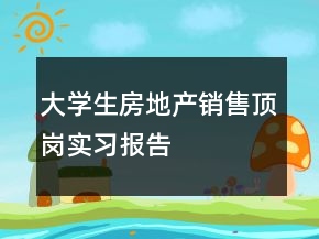大學生房地產(chǎn)銷售頂崗實習報告