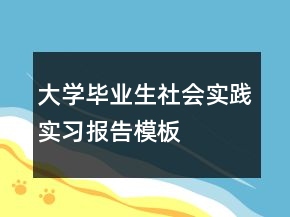 大學(xué)畢業(yè)生社會實踐實習(xí)報告模板