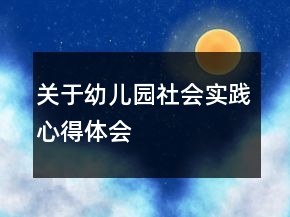 關(guān)于幼兒園社會實踐心得體會