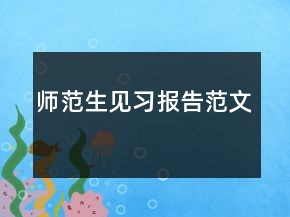 師范生見(jiàn)習(xí)報(bào)告范文
