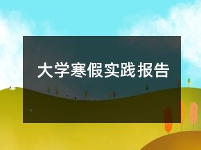 大學(xué)寒假實(shí)踐報(bào)告