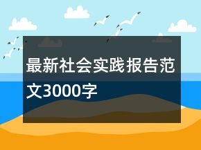 最新社會實(shí)踐報告范文3000字