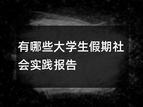 有哪些大學生假期社會實踐報告