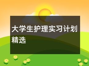 大學生護理實習計劃精選