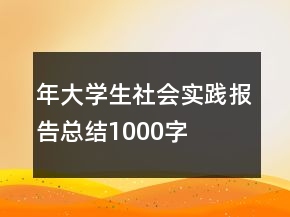 年大學(xué)生社會(huì)實(shí)踐報(bào)告總結(jié)1000字