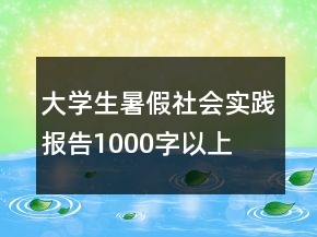 大學(xué)生暑假社會(huì)實(shí)踐報(bào)告1000字以上