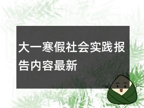 大一寒假社會實踐報告內(nèi)容最新