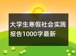 大學(xué)生寒假社會實踐報告1000字最新
