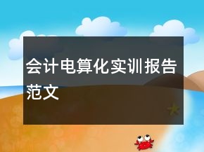 會計電算化實訓(xùn)報告范文