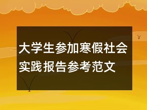 大學(xué)生參加寒假社會實(shí)踐報(bào)告參考范文