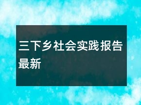 三下鄉(xiāng)社會實(shí)踐報(bào)告最新
