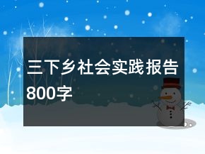 三下鄉(xiāng)社會實踐報告800字