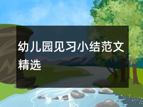 幼兒園見習小結范文精選
