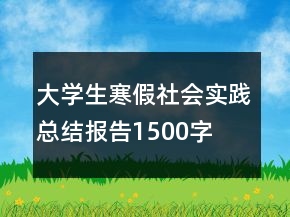 大學(xué)生寒假社會(huì)實(shí)踐總結(jié)報(bào)告1500字