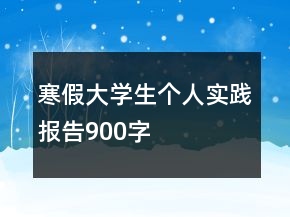 寒假大學生個人實踐報告900字