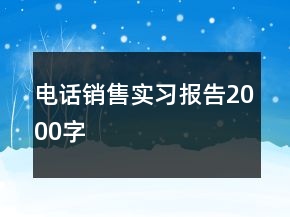 電話銷售實習報告2000字