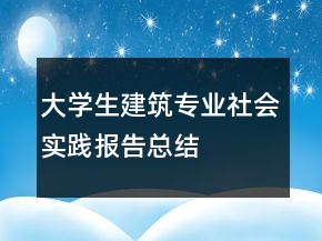 大學(xué)生建筑專業(yè)社會實(shí)踐報(bào)告總結(jié)