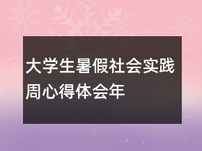 大學(xué)生暑假社會(huì)實(shí)踐周心得體會(huì)年