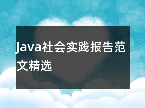 Java社會(huì)實(shí)踐報(bào)告范文精選